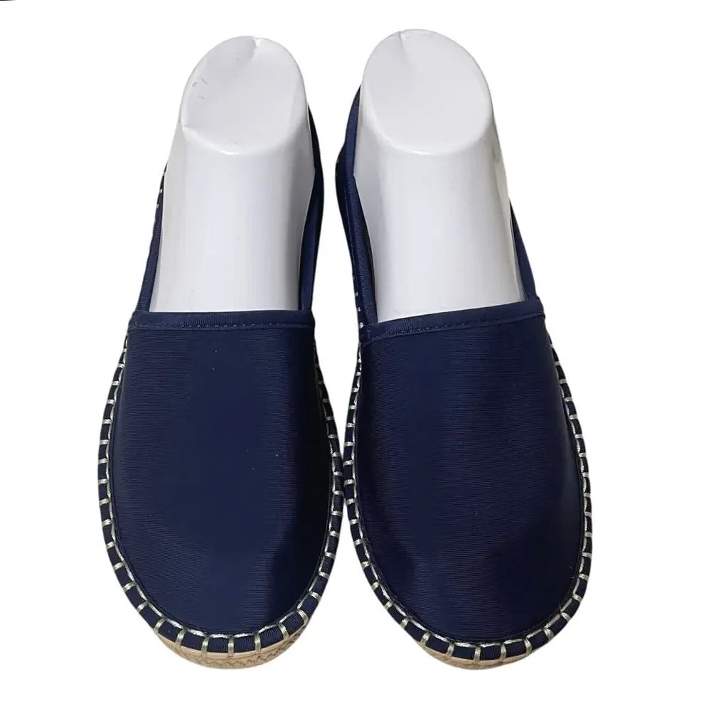 Lands’ End Women's Espadrille Beach and Water Shoes Size 8.5 Navy Blue Neoprene